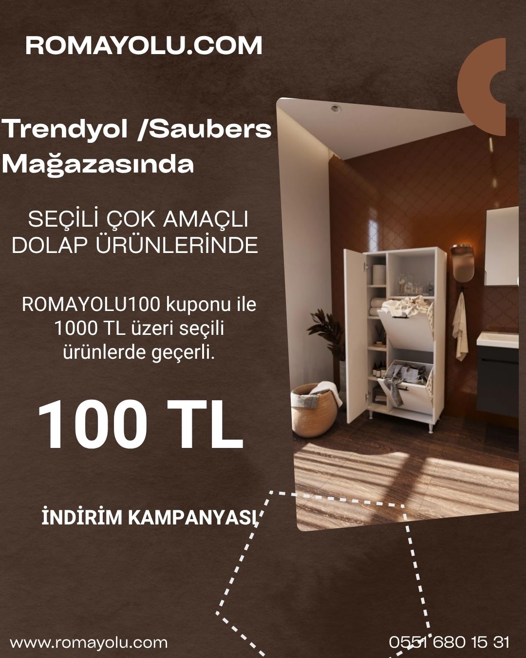 Saubers Mağzasında 100 TL İndirim Kuponu kampanya görseli