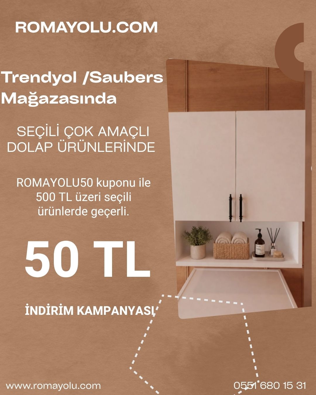 Saubers Mağzasında 50 TL İndirim Kuponu kampanya görseli